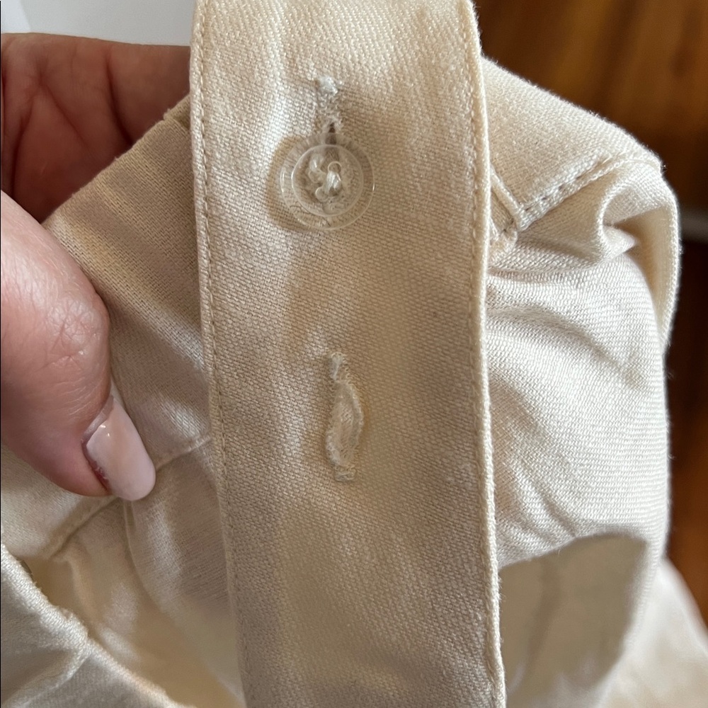 Banana Republic Factory Cream Linen-Blend Square-Neck Crop Top - NWT - Size XL - Picture 5 of 7